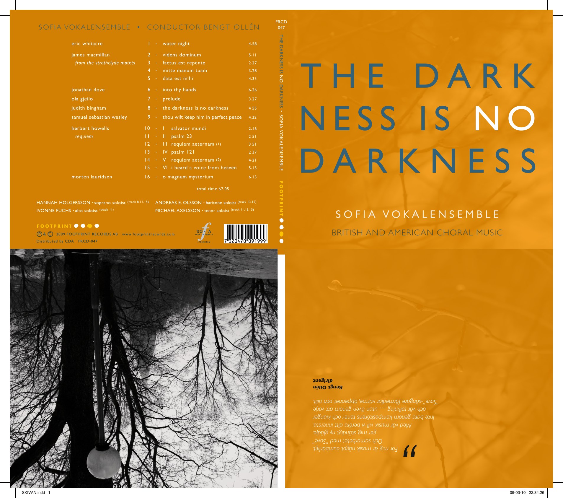 Originalomslag med fram- och baksida till The Darkness Is No Darkness